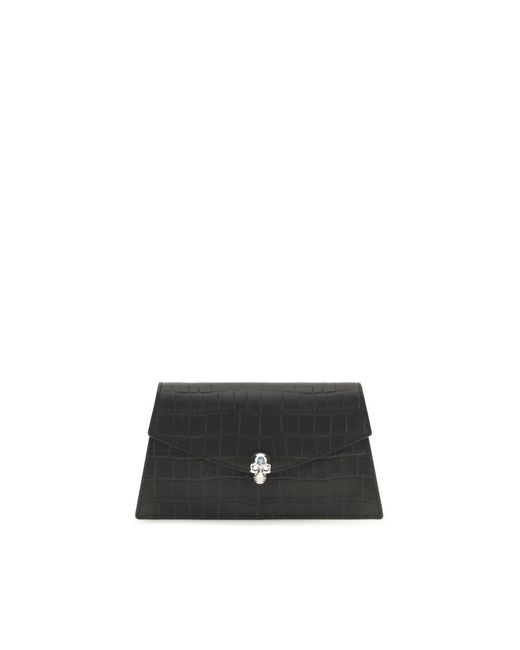 McQueen Black Calf Leather Bos Taurus Clutch Bag