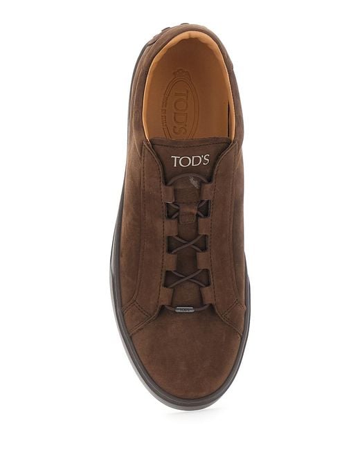 Tod's Brown Low-Top Suede Sneakers Sheep Leather Trainers for men