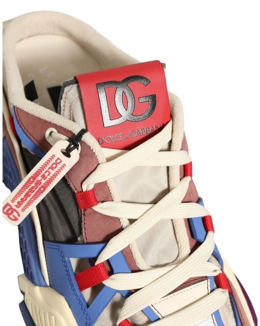 Dolce & Gabbana Red Low Top Airmaster Sneakers Shoes Nylon Viscose Lamb Calfskin for men