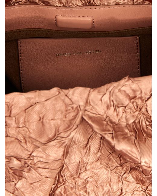 Dries Van Noten Brown Crinkled Effect Handbag