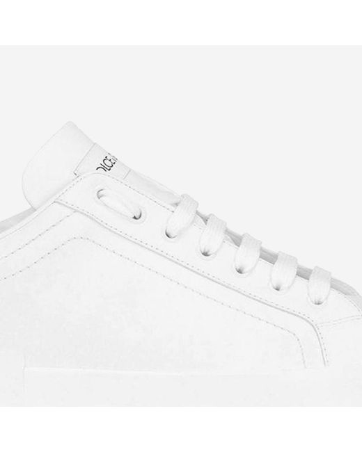 Dolce & Gabbana White Leather Sneakers Portofino Trainers for men