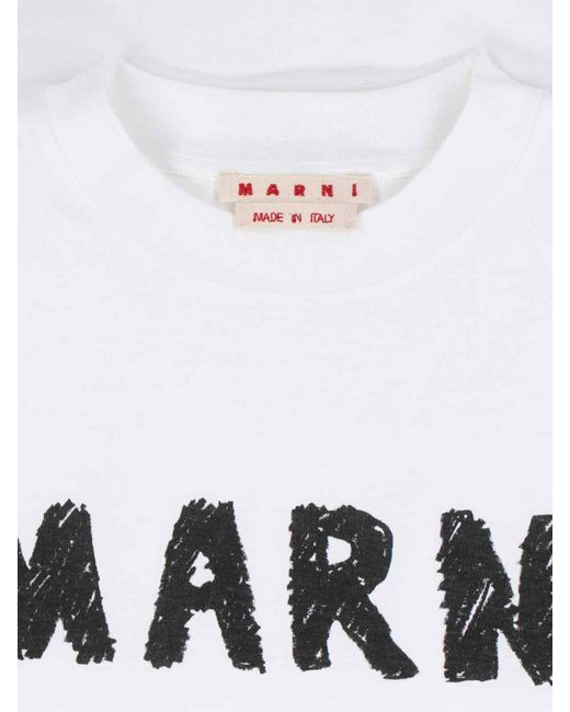 Marni White Printed T-Shirt for men