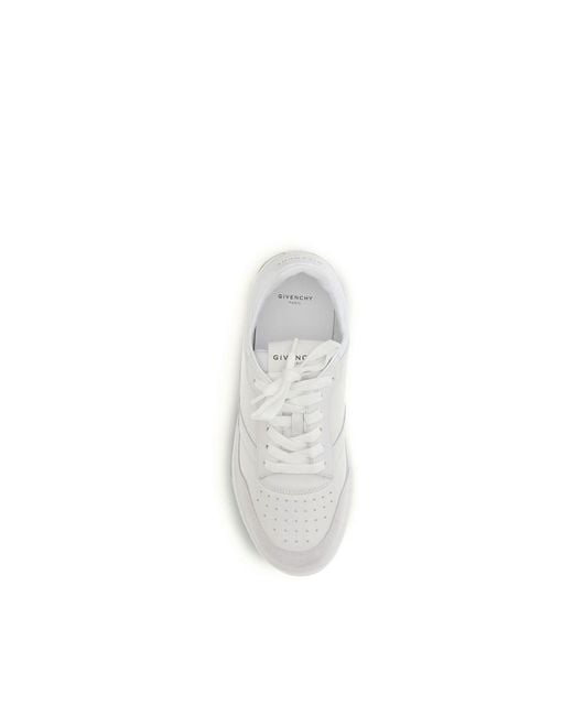 Givenchy White Calf Leather Bos Taurus Low Top Sneakers for men