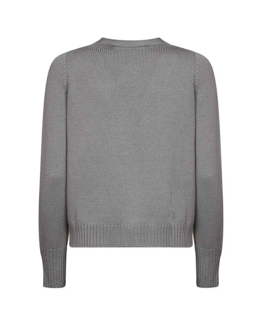 Blanca Vita Gray Sage Virgin Wool Knit Cardigan