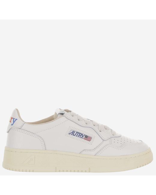 Autry White Leather Sneakers Medalist Low Trainers