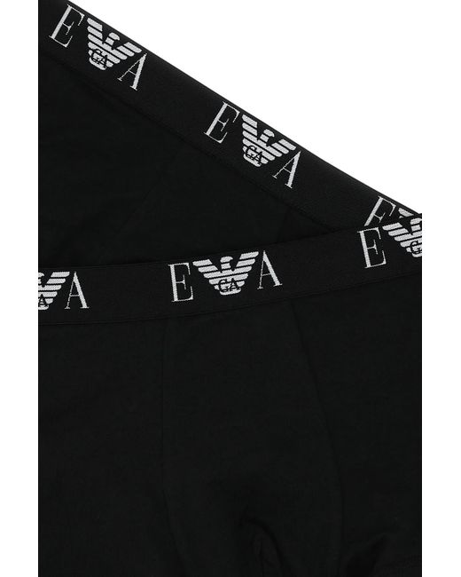 Emporio Armani Black Stretch Cotton Boxer Set for men