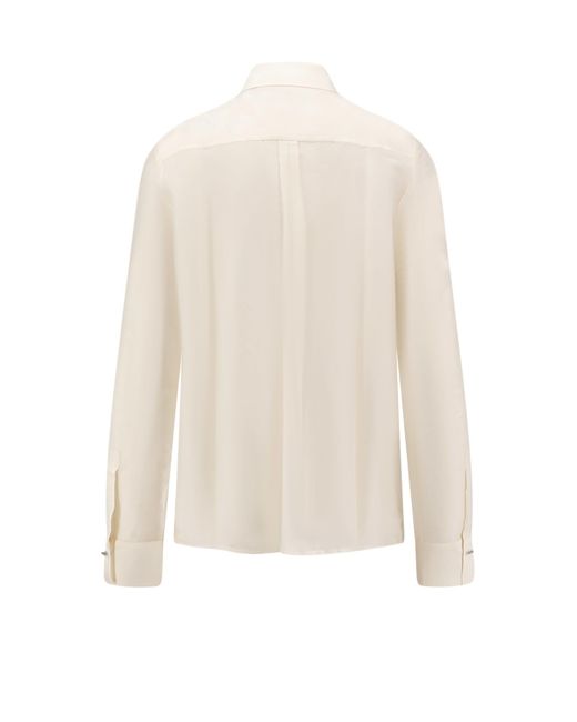 Boss White Bisina Wednesday Lyocell, Silk And Wool Shirt
