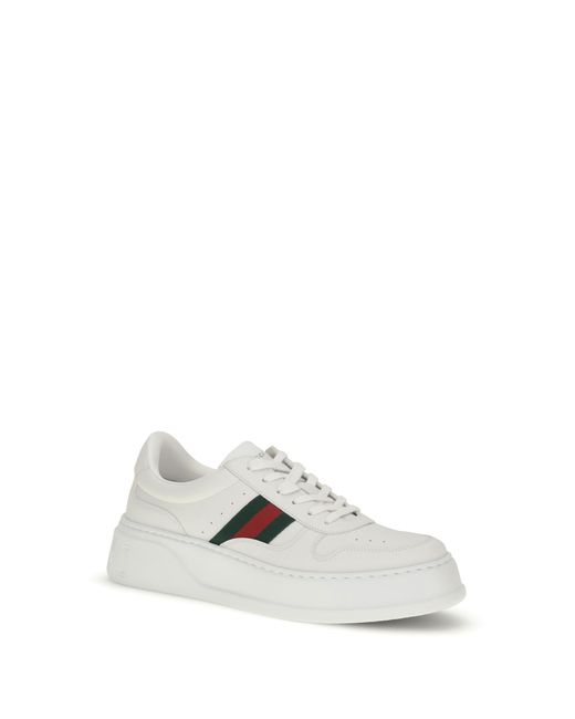 Gucci White Sneakers Oversized Sole Calf Leather Upper: Trainers for men