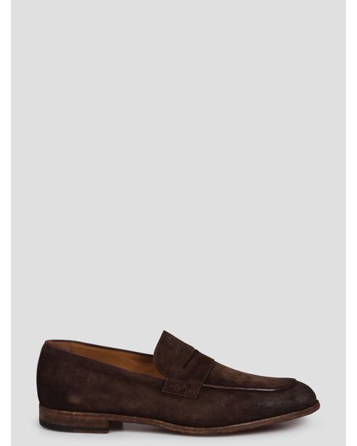 Corvari Brown Brushed Suede Loafers for men