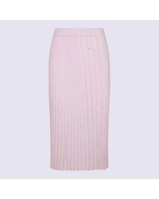 Maison Kitsuné Pink Lilac Cotton Skirt