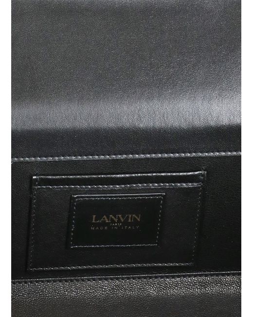 Lanvin Black Leather Pencil Chat Hand Bag