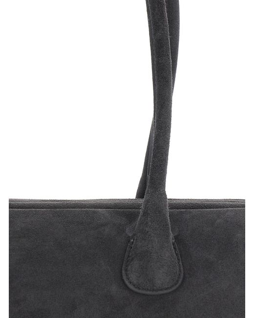 OSOI Black Shoulder Bag Boat Wide Leather Cow