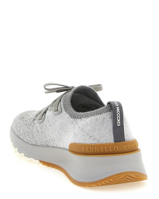 Brunello Cucinelli White Cotton Athletic Sneakers for men