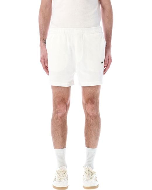Lacoste White Classic Terry Shorts for men