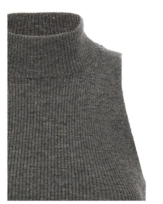 Brunello Cucinelli Gray 'Sparkling' Top