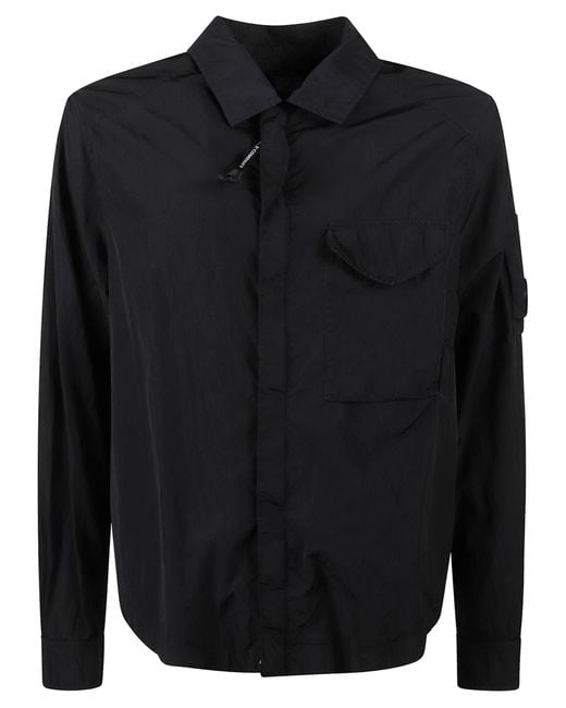 C P Company Black Patched Pocket Jacket for men