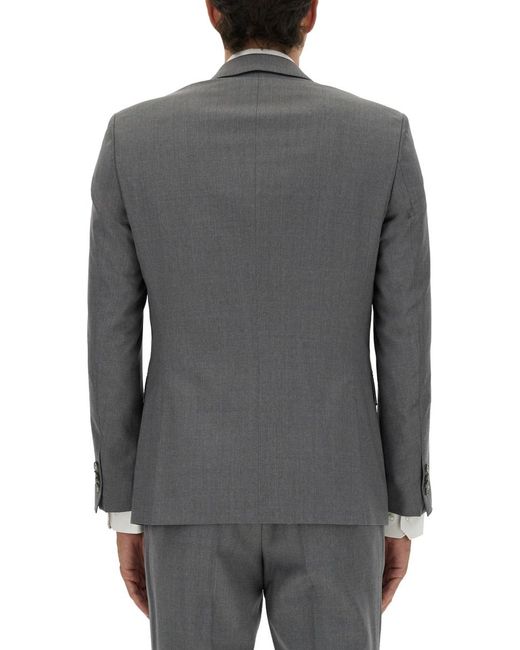 Boss Gray Slim Fit Jacket Virgin Wool for men