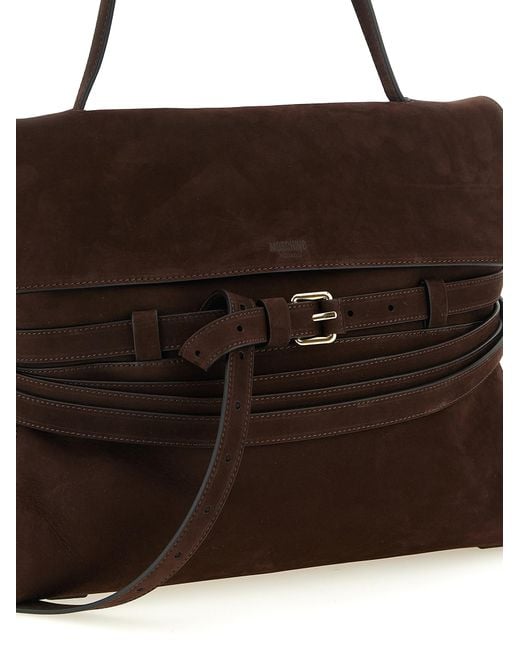 Moschino Brown 'Tie Me' Shoulder Bag