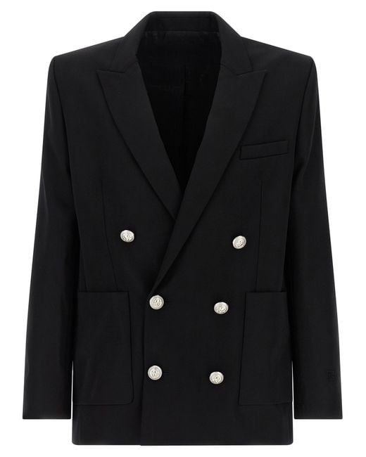 Balmain Black Grain De Poudre Blazer for men