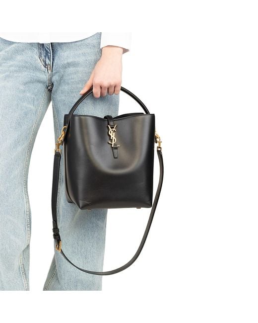 Saint Laurent Black Le 37 Small Leather Bucket Bag