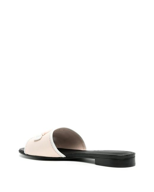 Ferragamo White Ferragamo Rhodes Gancini-Logo Sandals