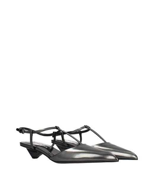 Prada Black Leather Flat Sandals