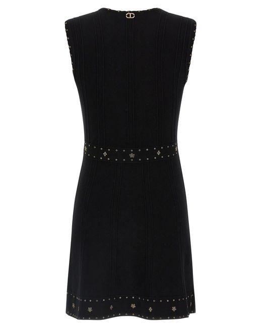 Twinset Black Rhinestone Studded Dress