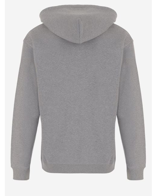 Valentino Gray Cotton Hoodie Sweatshirts for men