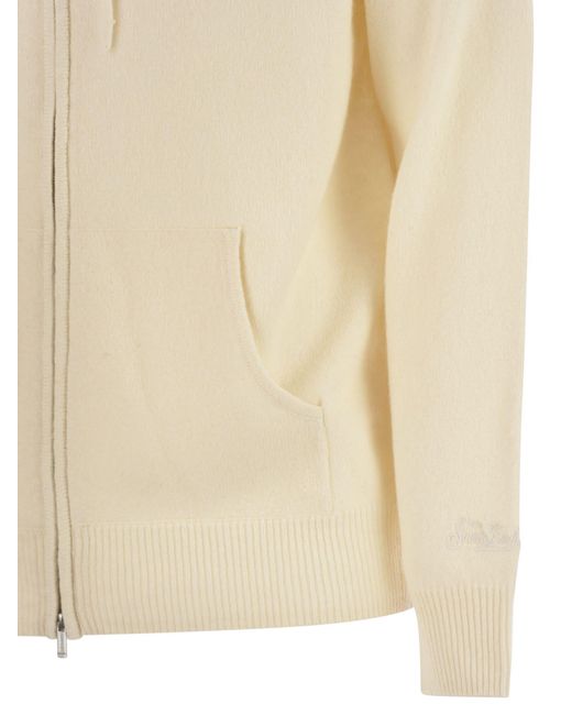 Mc2 Saint Barth Natural Wool Cardigan With Zip for men