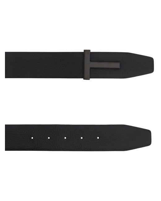 Tom Ford Black Belt T-Buckle for men