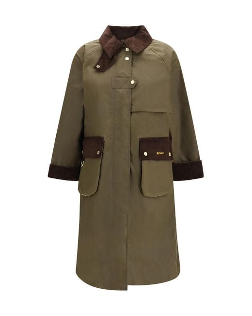 Barbour Green Waxed Coat Jacket
