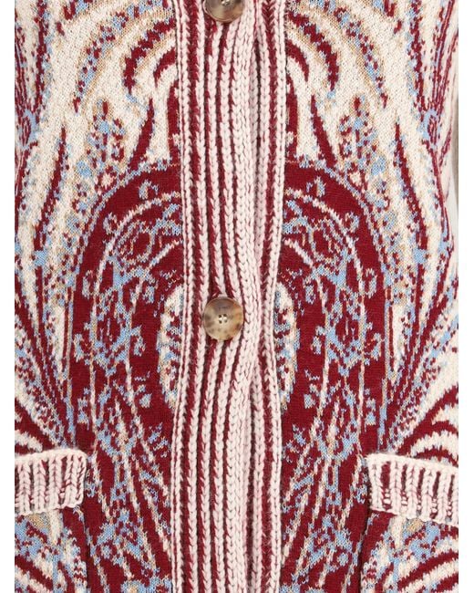 Etro White Wool And Cotton Maxi Cardigan