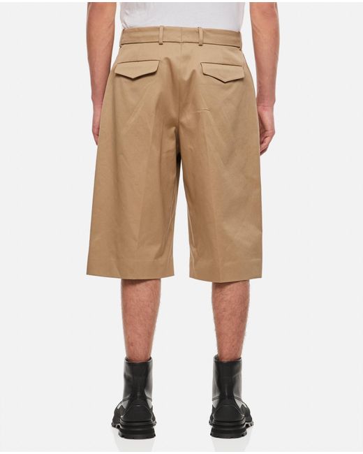 Alexander McQueen Natural Cotton Twill Baggy Bermuda Shorts for men