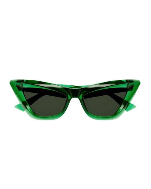 Bottega Veneta Green Bv1101S Linea Linea Minimalist Sunglasses