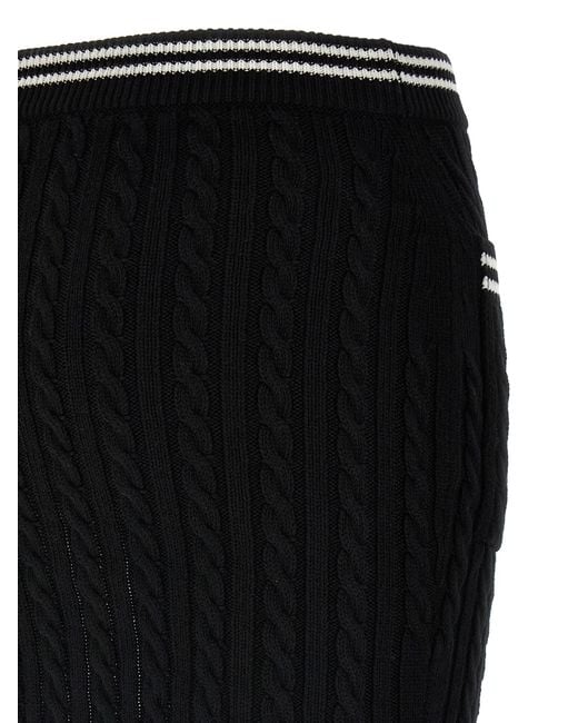 Alessandra Rich Black Braided Cotton Mini Skirt With Contrast Details