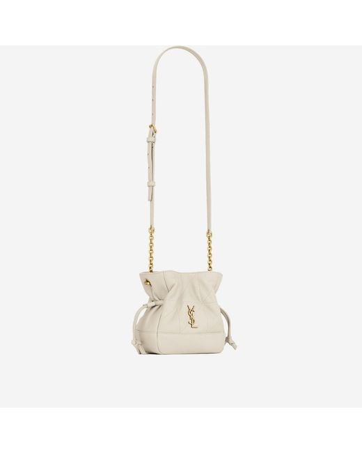 Saint Laurent White Mini Pochette Jamie Leather Shoulder Bags