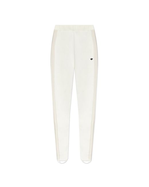 Adidas Originals White Sweatpants With Logo-Shaped Appliqué