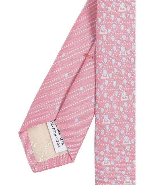 Ferragamo Pink Silk Tie, for men