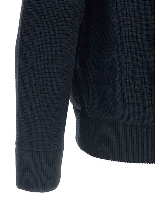 Herno Blue Bi-Material Down Jacket for men