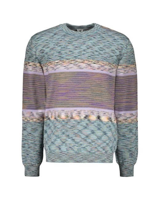 M Missoni Gray Crew-Neck Wool Sweater for men