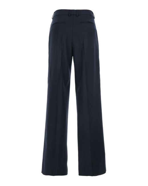 PT Torino Blue Lola Pants With High Waist And Pleated Details