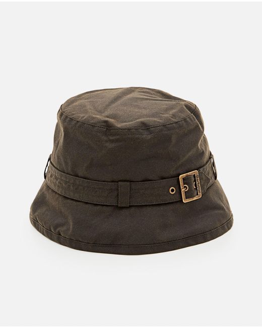 Barbour Brown Kelso Waxed Cotton Belted Bucket Hat