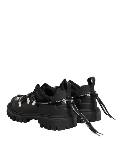 Dolce & Gabbana Black Low Top Lace Up Trekking Sneakers Shoes for men