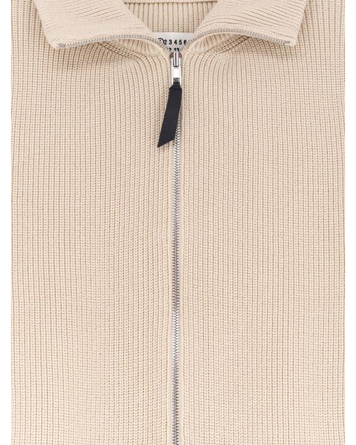 Maison Margiela Natural Wool Blend Cardigan