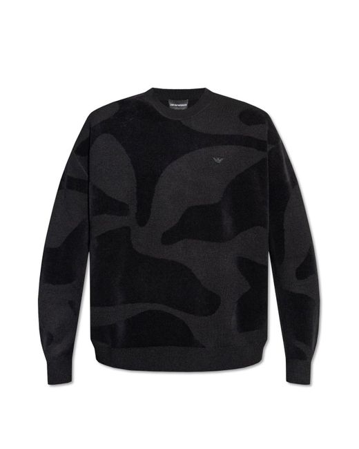Emporio Armani Black Sweater With Logo for men