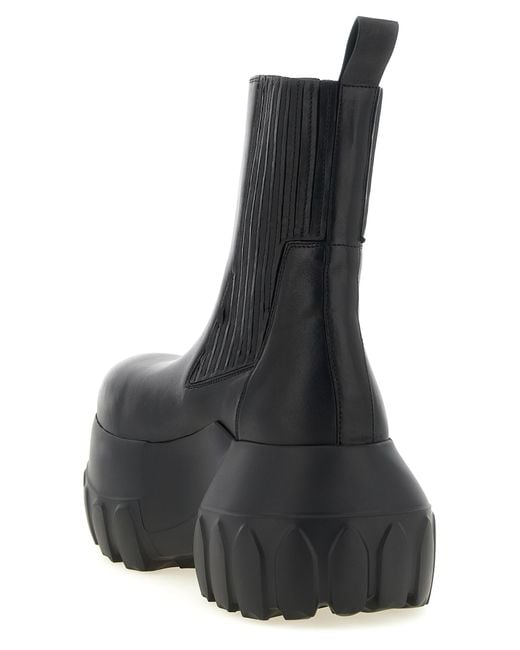 Rick Owens Black Ramie Ankle Boots