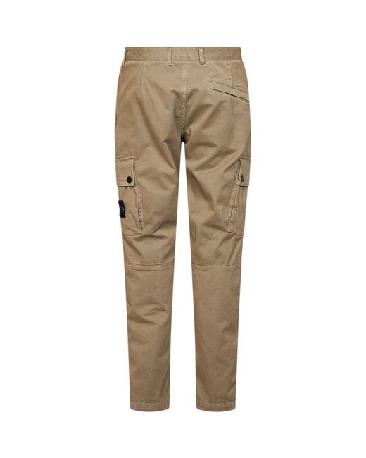 Stone Island Natural Military Organic Stretch Broken Twill Cargo Trousers for men