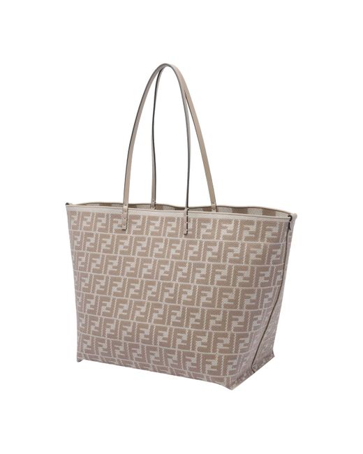 Fendi Gray Roll Large Shopping Bag