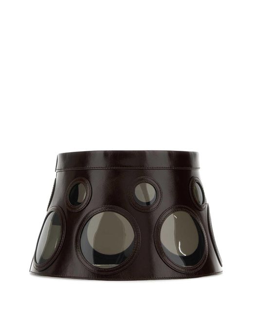 Prada Black Dark Leather Hat
