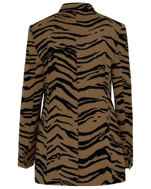 Stella McCartney Black Tiger Wool Blend Blazer Jacket